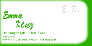 emma kluz business card